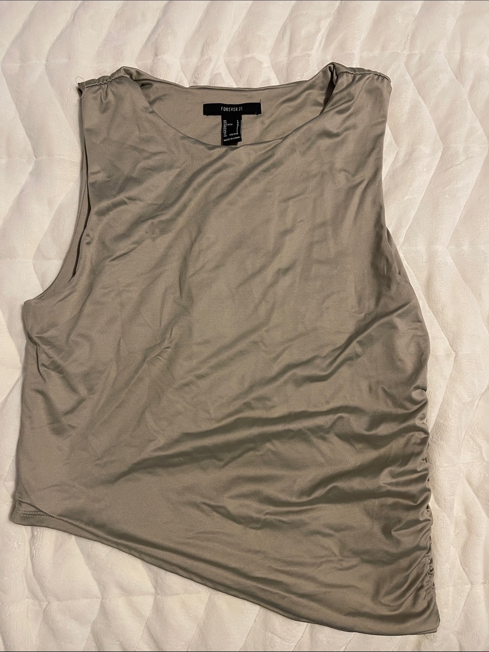 Forever 21 Taupe Asymmetric Sleeveless Tank